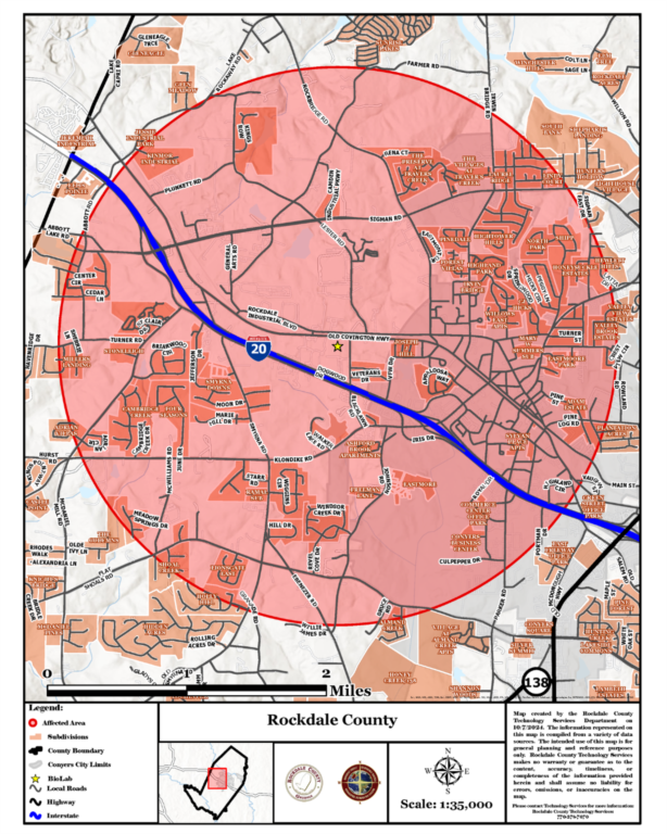 Rockdale County Lifts Shelter in Place Except for the 2-Mile Radius Around Biolab